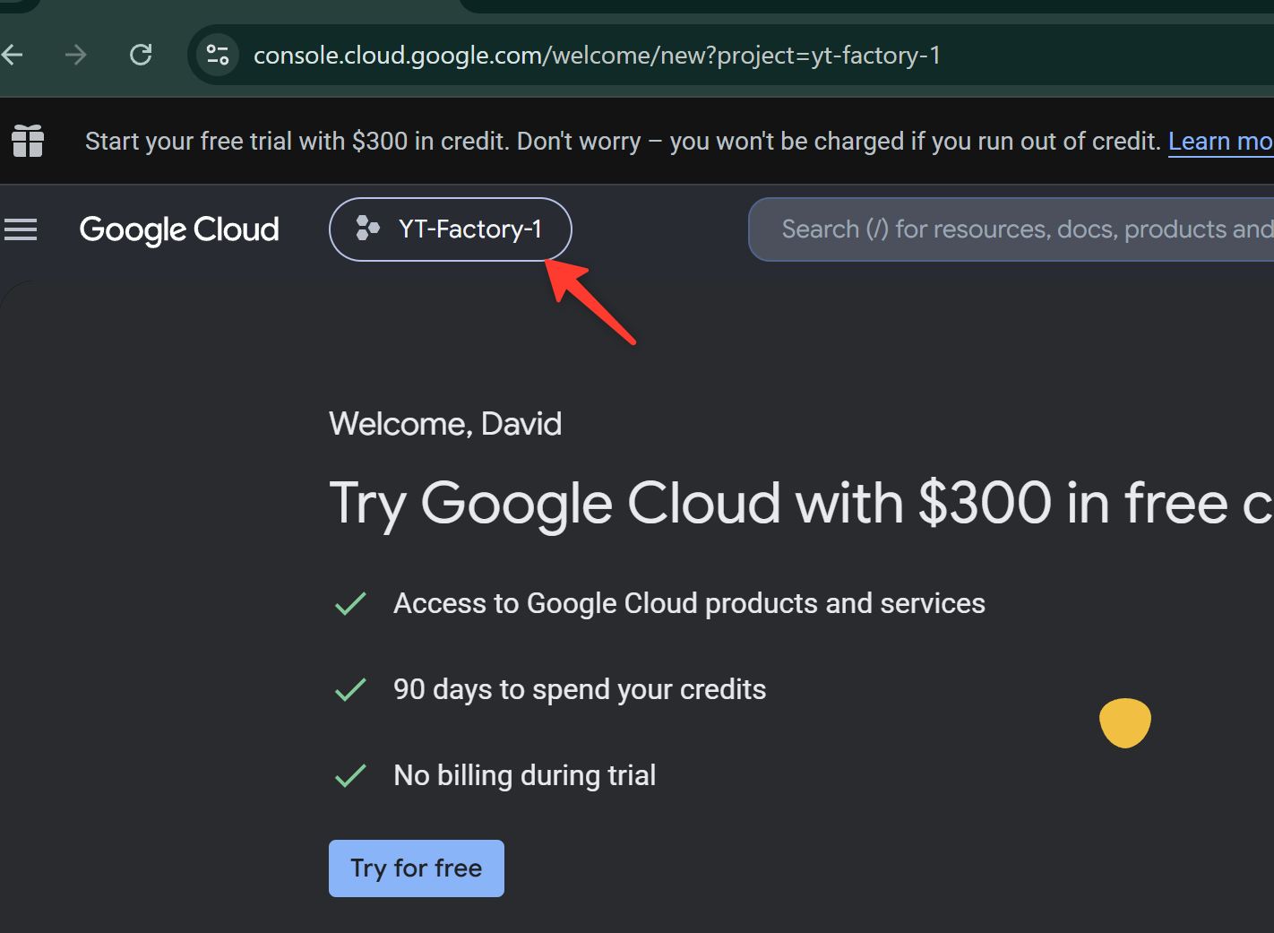 Google Cloud project для YouTube API