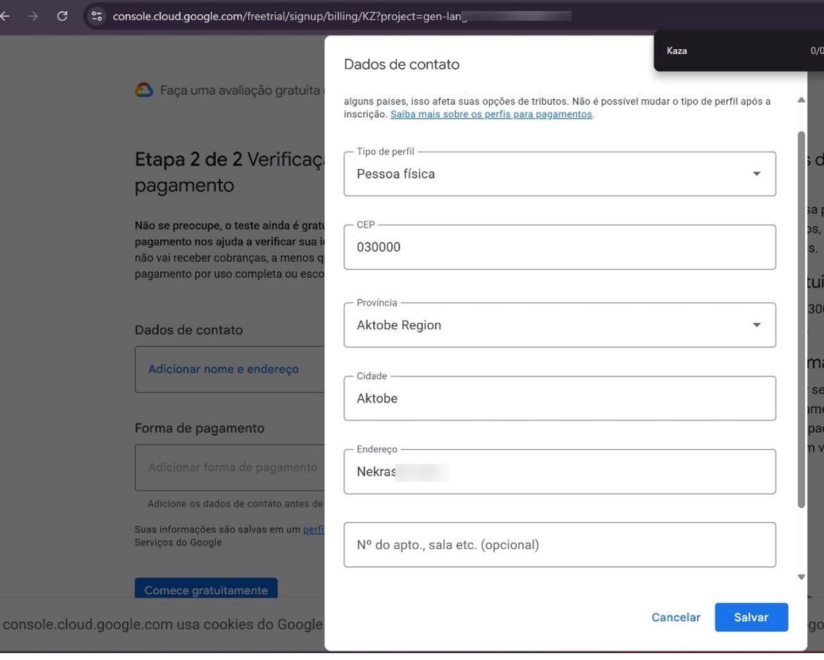 Google Cloud Billing and payment card